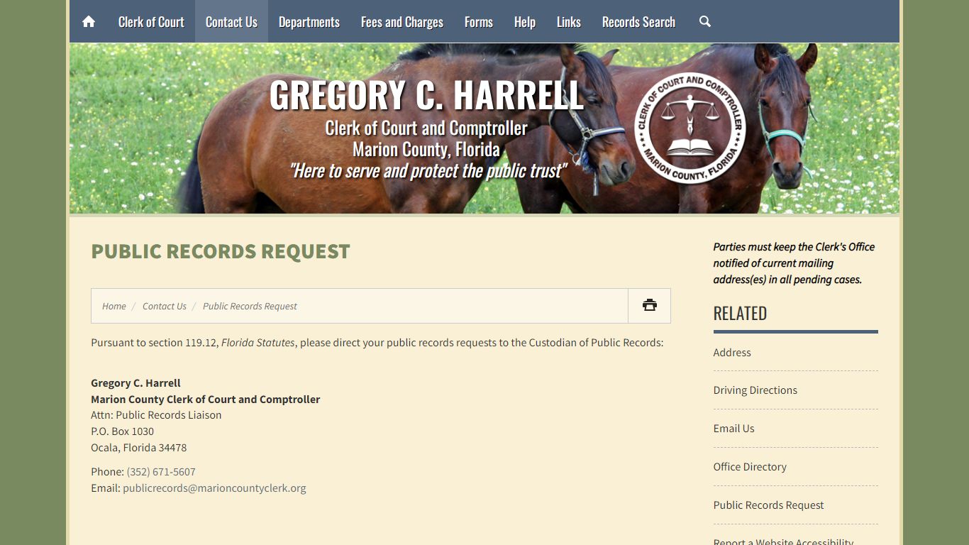 Public Records Request - Marion County Clerk