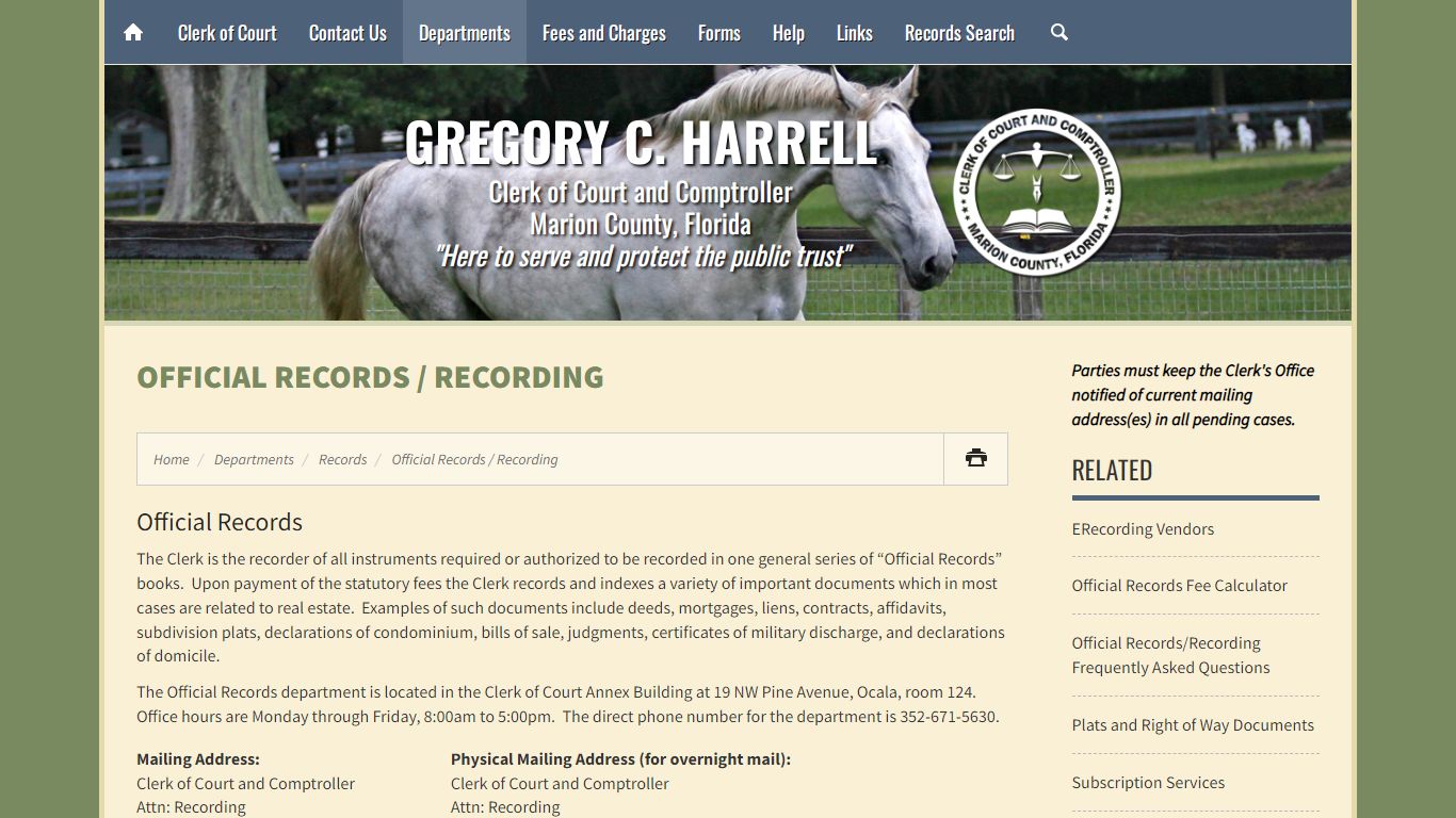 Official Records / Recording - Marion County Clerk